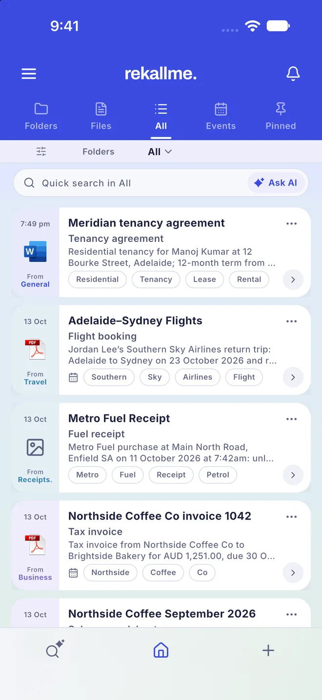The All tab in the light theme.
